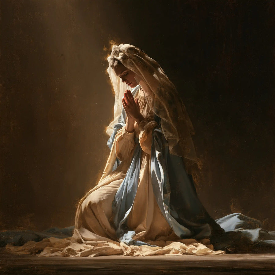 Virgin Mary in Prayer - Mary in a Biblical Interior · Square n° 5
