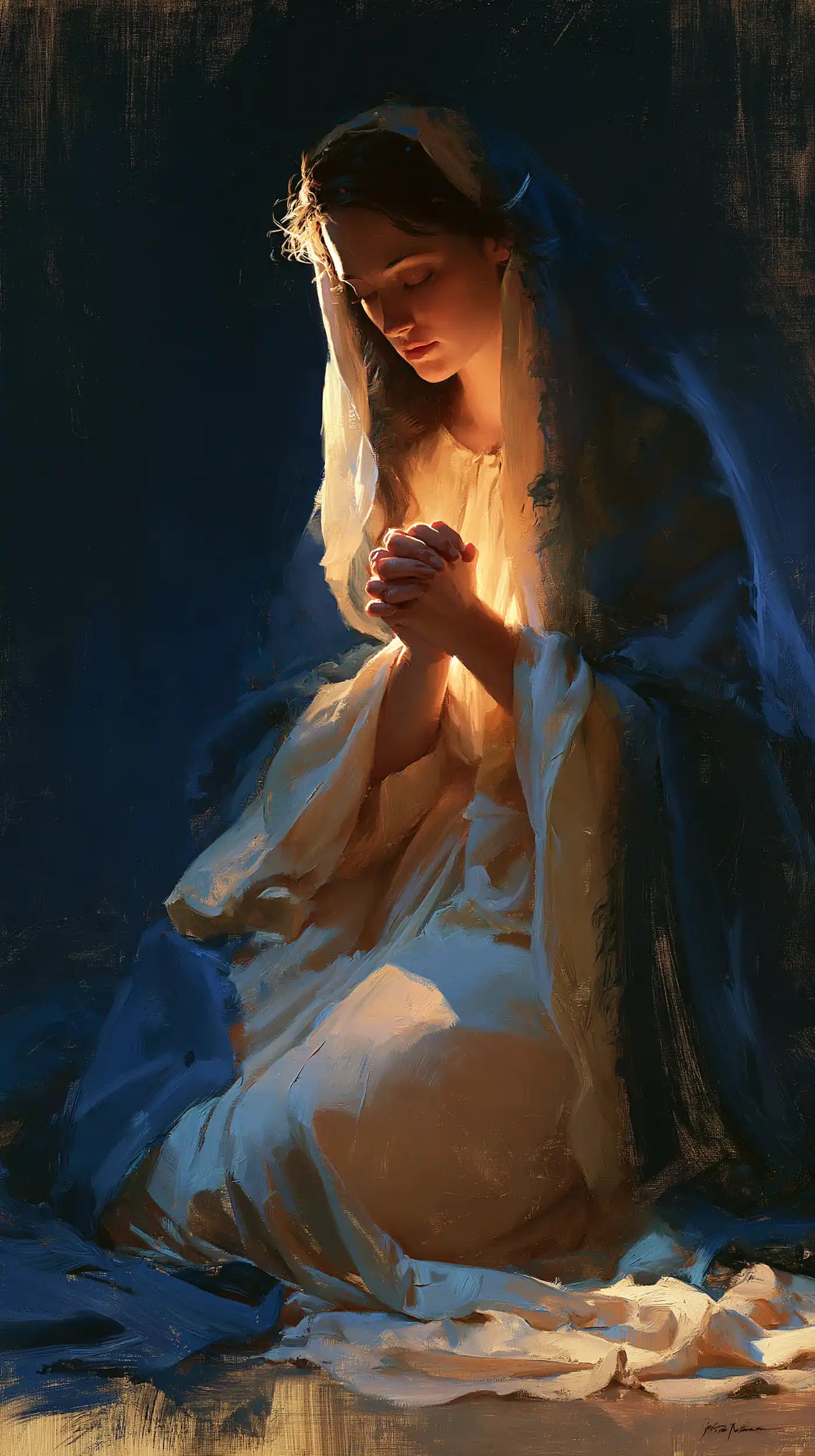 Virgin Mary in Prayer — Prayer at the Heart of Light