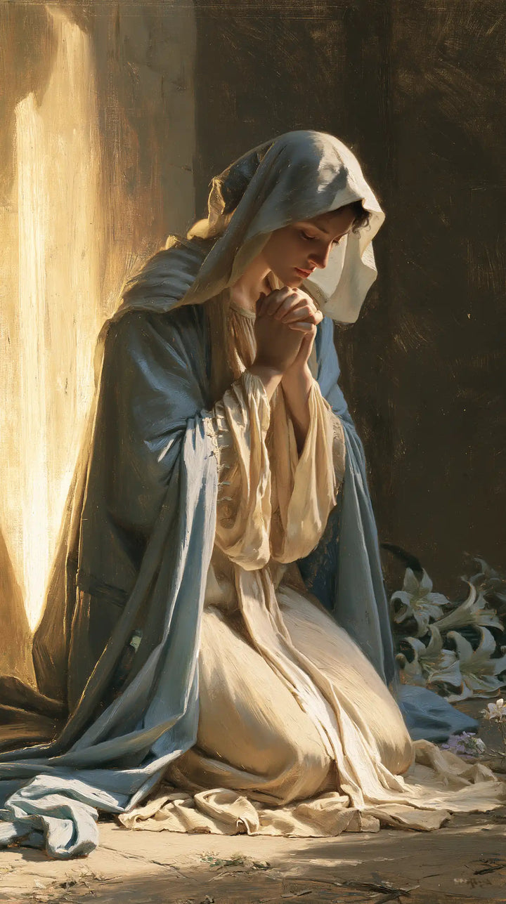 Virgin Mary in Prayer — Prayer beside the Amber Window