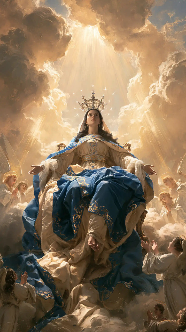 Mary, Queen of Heaven — Bare Feet Above the Luminous Choir