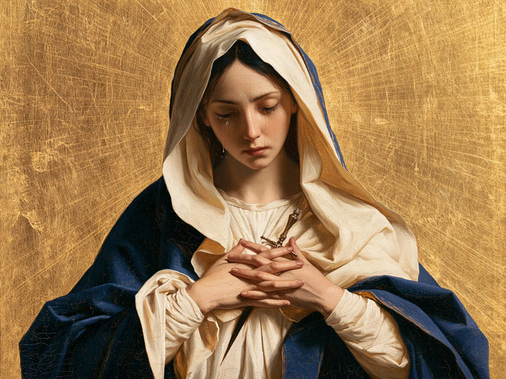 Our Lady of Sorrows — Fingers Joined against Gold