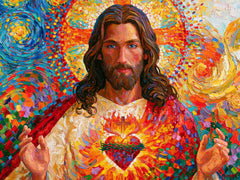 Sacred Heart of Jesus – Pointillist Post-Impressionism · Landscape no. 1