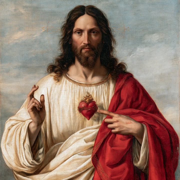 The Sacred Heart of Jesus — The Blessing Before the Silver Sky