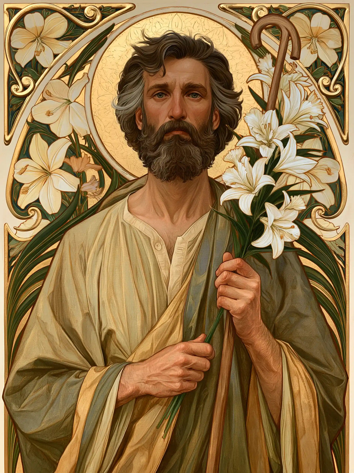 Saint Joseph – Sacred Art Nouveau · Portrait no. 6