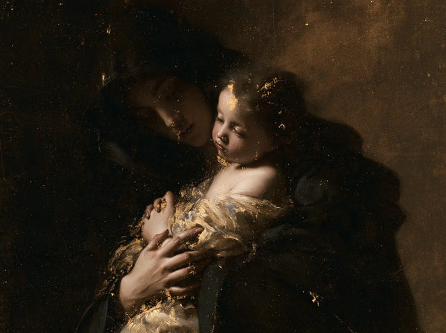 Virgin Mary and Child Jesus - Black and Gold · Landscape n° 2