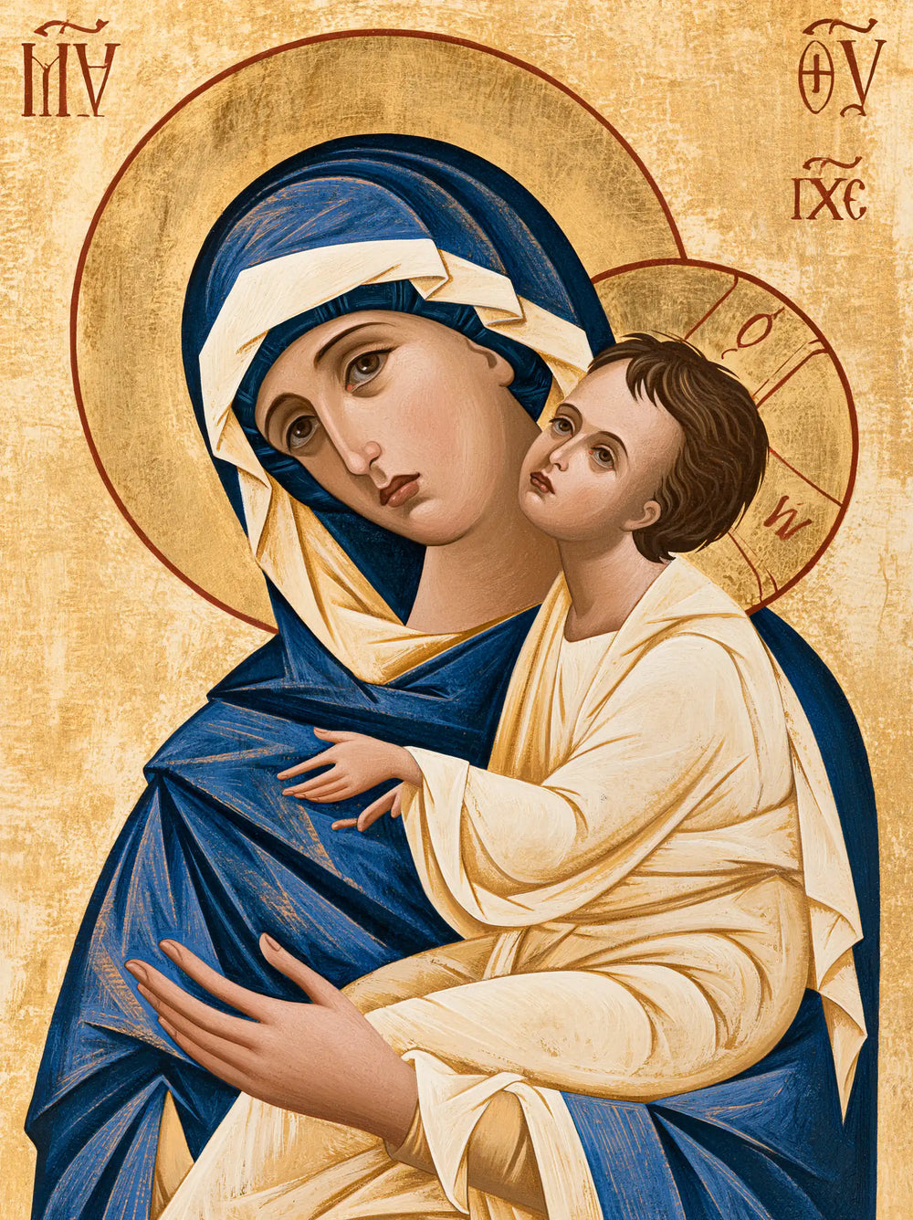 the Virgin Mary and the Child Jesus in Contemporary Byzantine style, portrait Christian artwork no. 31