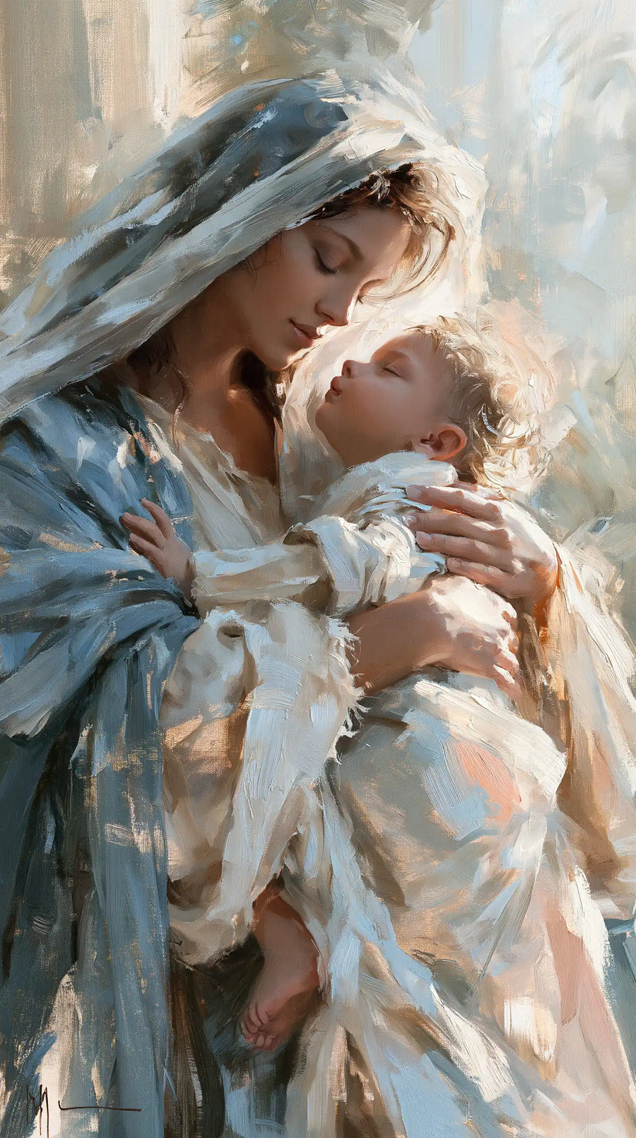 Virgin Mary and Child Jesus - Impressionist · Portrait n° 27