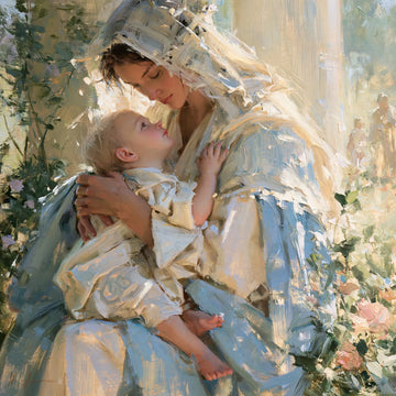 Virgin Mary and Child Jesus - Impressionist · Square n° 10