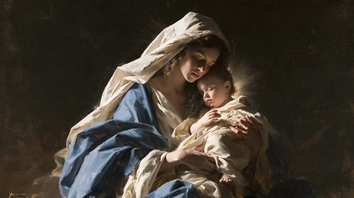 The Virgin and Child — The Offered Gaze in Tender Half-Light