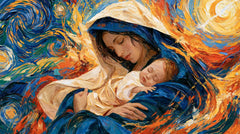 The Virgin and Child — Luminous Silence in Blue