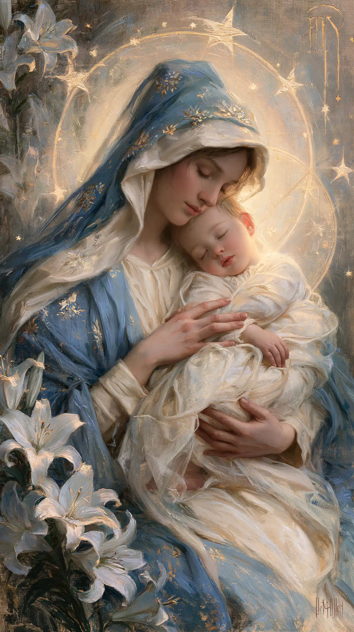 Virgin Mary and Child Jesus - Symbolist · Portrait n° 24