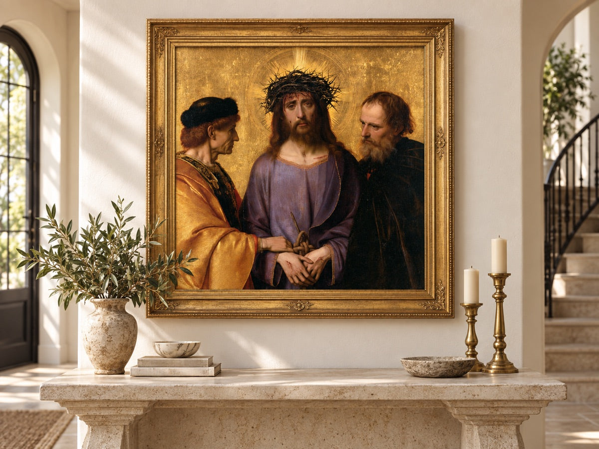 एक्से होमो — gold framed interior mockup